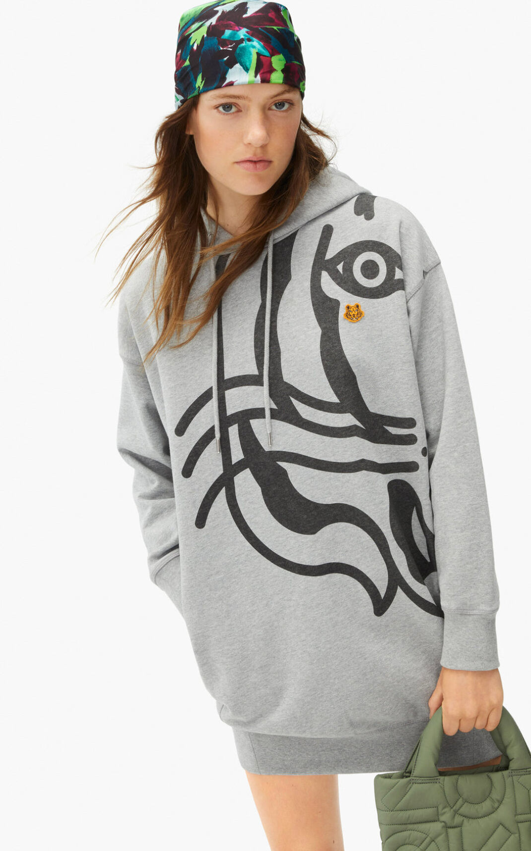 Vestidos Kenzo K Tiger hooded sweater Mujer Gris - SKU.8198269